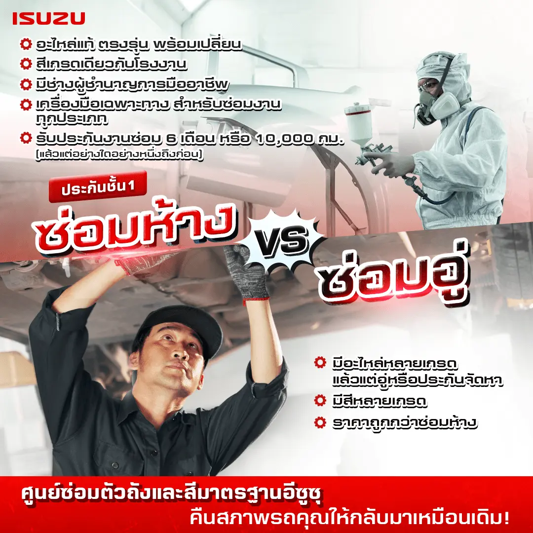 ซ่อมห้าง VS ซ่อมอู่ ต่างกันอย่างไร?