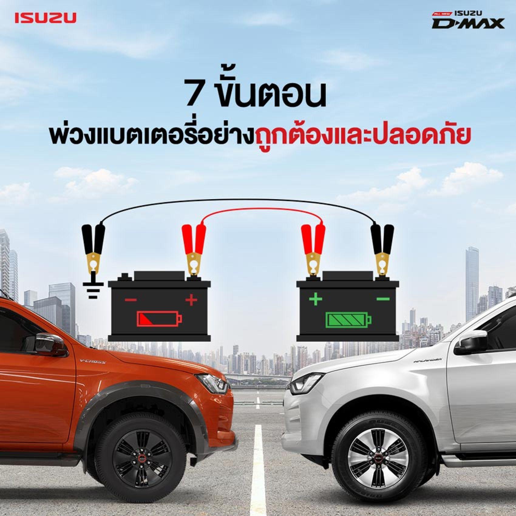 7 ขั้นตอน พ่วงแบตเตอรี่อย่างถูกต้องและปลอดภัย